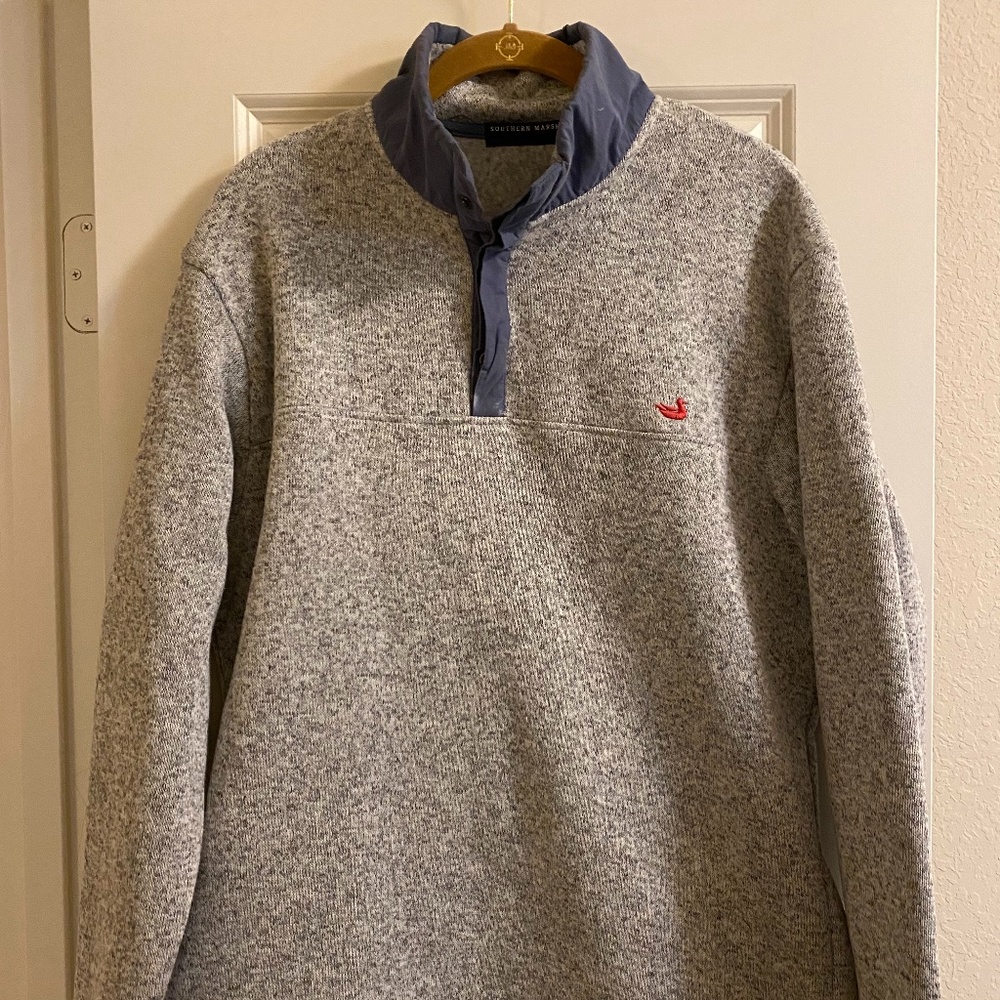 Fleece lined gray pullover